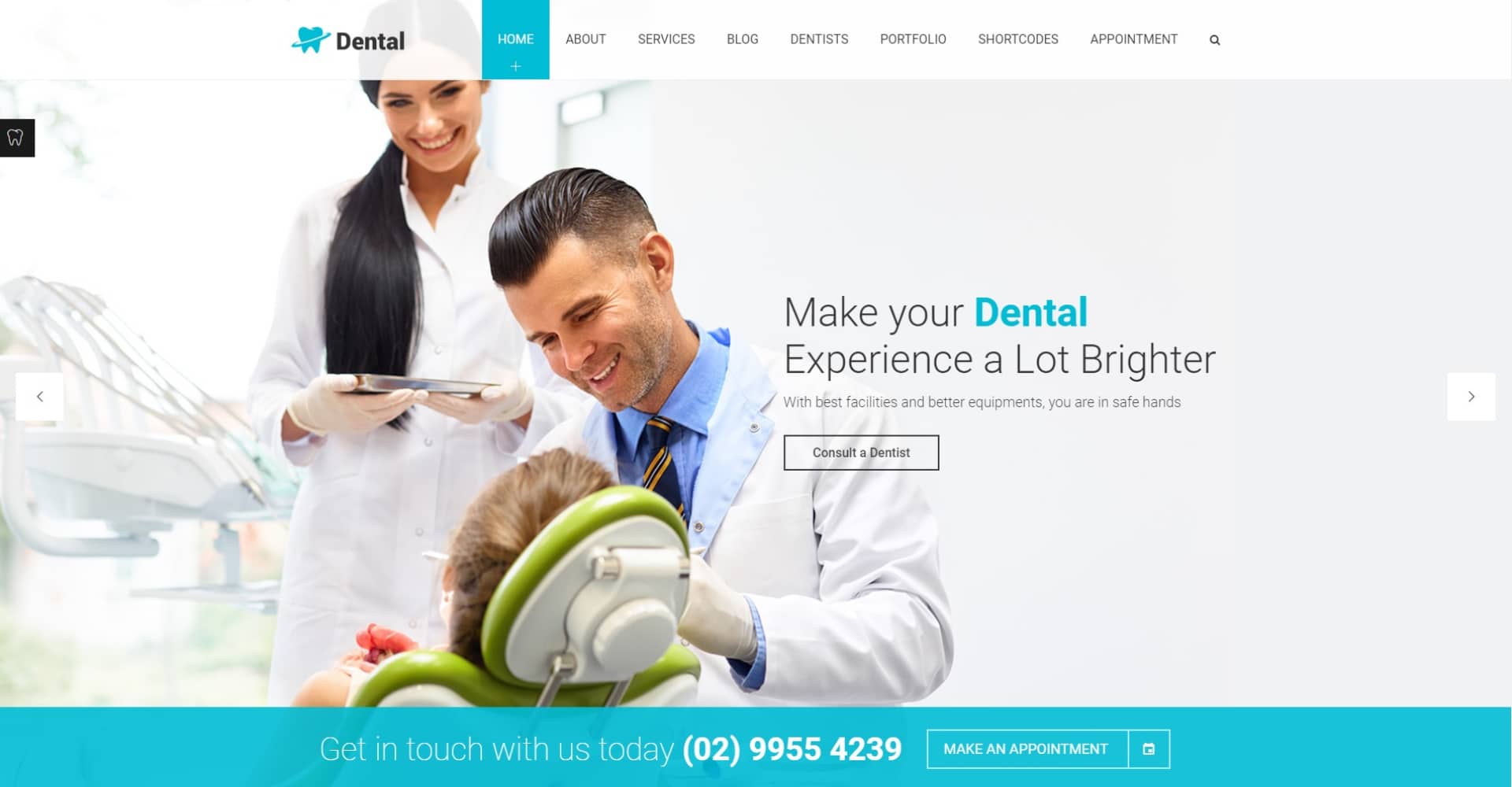 dental office website banner