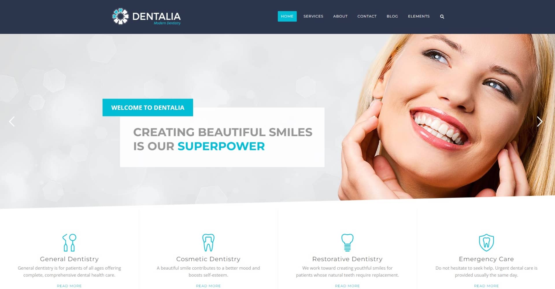 dental office website banner