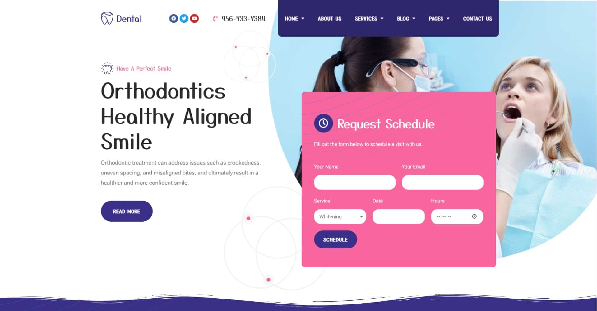 dental office website banner